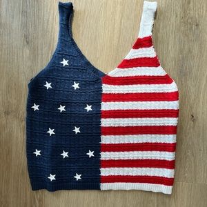 American flag knit tank